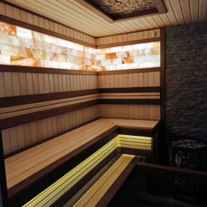 Сауна с панно  из можжевельника Сауна с панно  из можжевельника